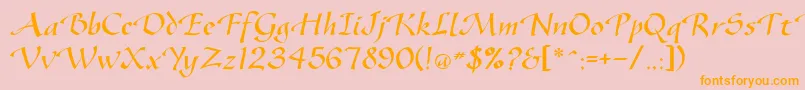 Gazelleflf-Schriftart – Orangefarbene Schriften auf rosa Hintergrund