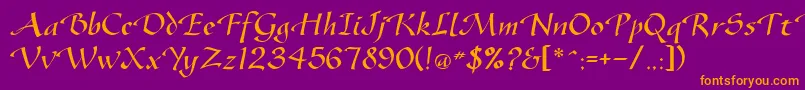 Gazelleflf Font – Orange Fonts on Purple Background