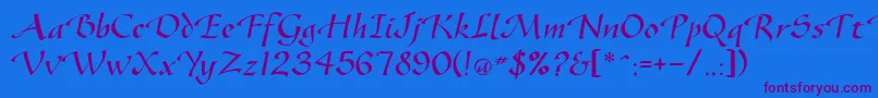Gazelleflf Font – Purple Fonts on Blue Background