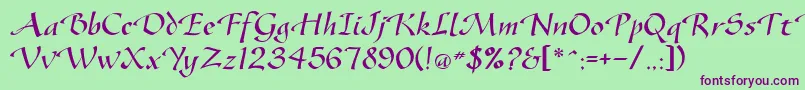 Gazelleflf Font – Purple Fonts on Green Background