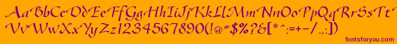 Gazelleflf Font – Purple Fonts on Orange Background