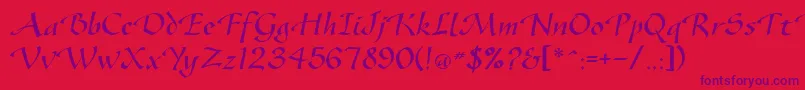 Police Gazelleflf – polices violettes sur fond rouge