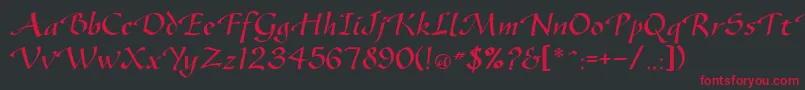 フォントGazelleflf – 黒い背景に赤い文字