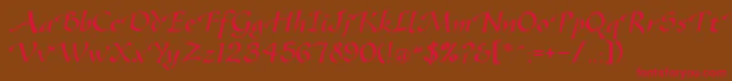 Gazelleflf-Schriftart – Rote Schriften auf braunem Hintergrund