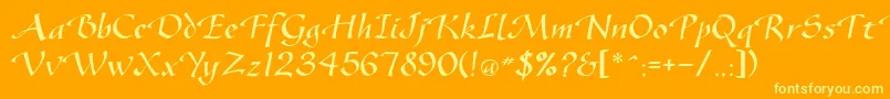 Gazelleflf Font – Yellow Fonts on Orange Background