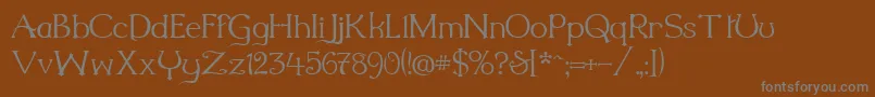 Milleni-fontti – harmaat kirjasimet ruskealla taustalla