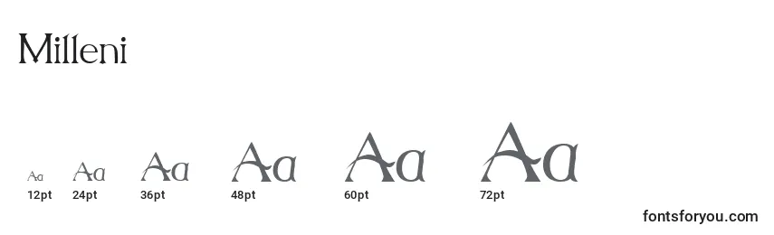 Milleni Font Sizes