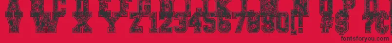 PaysleySports Font – Black Fonts on Red Background