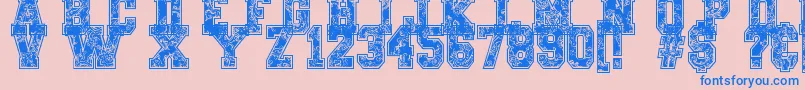 PaysleySports Font – Blue Fonts on Pink Background