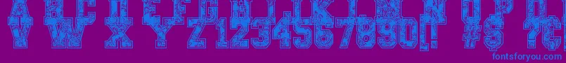 PaysleySports Font – Blue Fonts on Purple Background