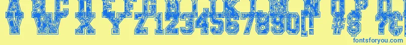 Шрифт PaysleySports – синие шрифты на жёлтом фоне