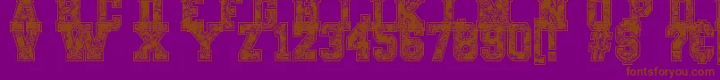Police PaysleySports – polices brunes sur fond violet