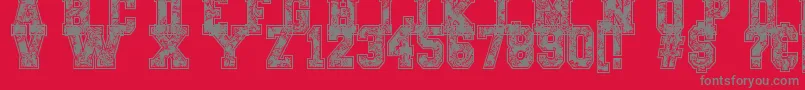 PaysleySports Font – Gray Fonts on Red Background