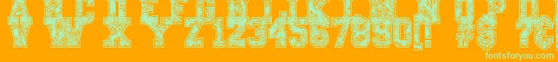 PaysleySports Font – Green Fonts on Orange Background