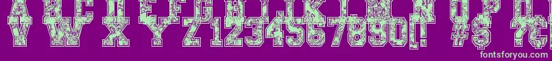 PaysleySports Font – Green Fonts on Purple Background