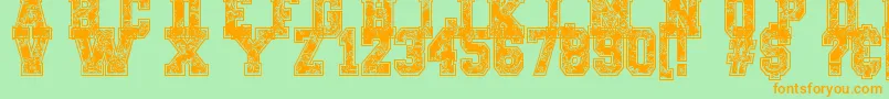 Шрифт PaysleySports – оранжевые шрифты на зелёном фоне