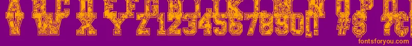 PaysleySports Font – Orange Fonts on Purple Background