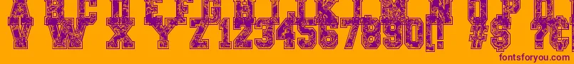 PaysleySports Font – Purple Fonts on Orange Background