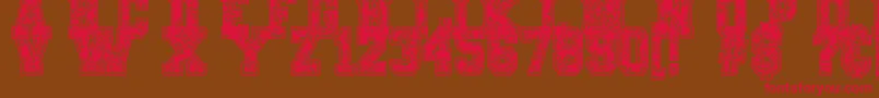 PaysleySports-Schriftart – Rote Schriften auf braunem Hintergrund