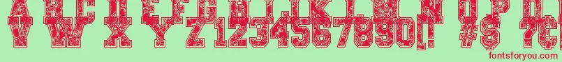 PaysleySports Font – Red Fonts on Green Background