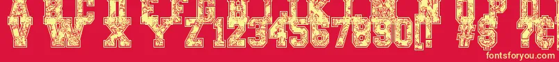 PaysleySports Font – Yellow Fonts on Red Background
