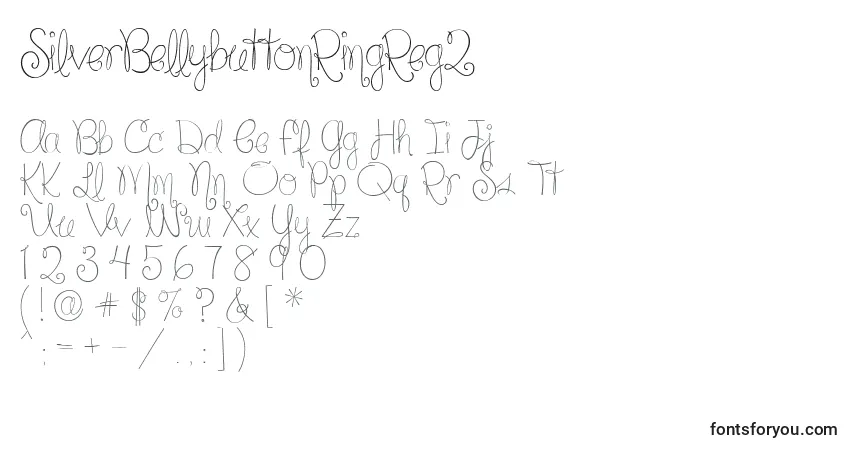 Czcionka SilverBellybuttonRingReg2 – alfabet, cyfry, specjalne znaki