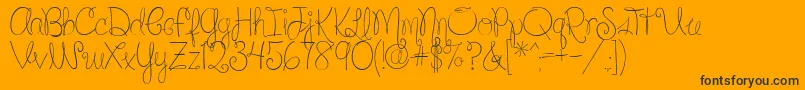 SilverBellybuttonRingReg2 Font – Black Fonts on Orange Background