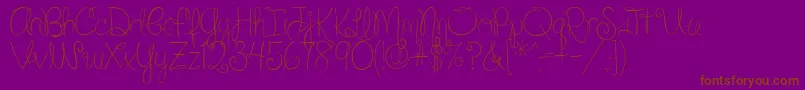 SilverBellybuttonRingReg2-Schriftart – Braune Schriften auf violettem Hintergrund