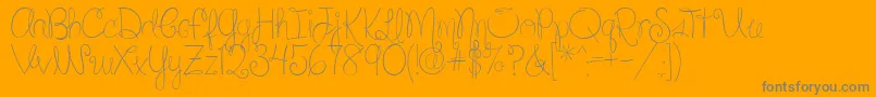 SilverBellybuttonRingReg2-Schriftart – Graue Schriften auf orangefarbenem Hintergrund