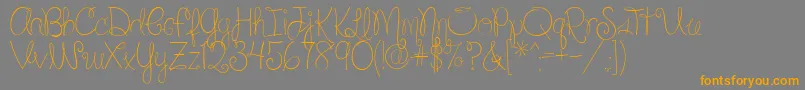 SilverBellybuttonRingReg2 Font – Orange Fonts on Gray Background