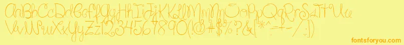 SilverBellybuttonRingReg2 Font – Orange Fonts on Yellow Background