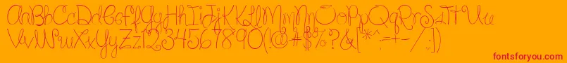 SilverBellybuttonRingReg2 Font – Red Fonts on Orange Background