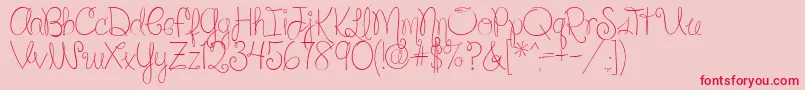 SilverBellybuttonRingReg2-Schriftart – Rote Schriften auf rosa Hintergrund