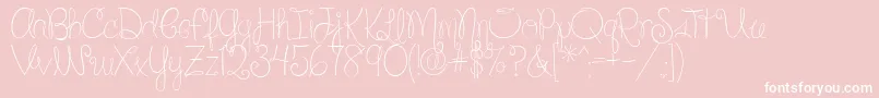 SilverBellybuttonRingReg2-Schriftart – Weiße Schriften auf rosa Hintergrund