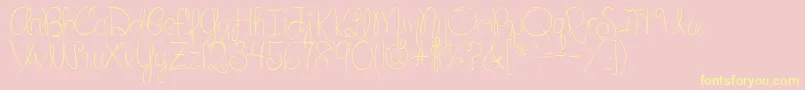 SilverBellybuttonRingReg2 Font – Yellow Fonts on Pink Background