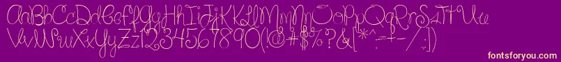 SilverBellybuttonRingReg2-Schriftart – Gelbe Schriften auf violettem Hintergrund