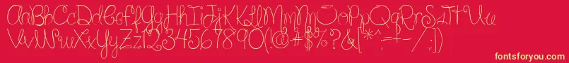 SilverBellybuttonRingReg2 Font – Yellow Fonts on Red Background