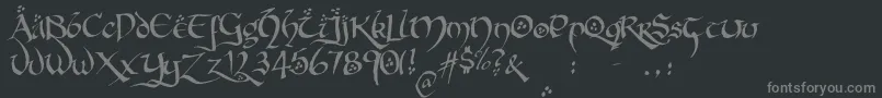 Hobbitonbrushhand Font – Gray Fonts on Black Background