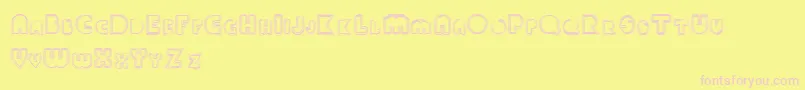 Paulklein Font – Pink Fonts on Yellow Background