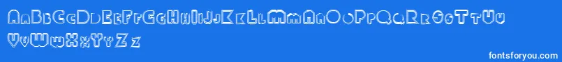 Paulklein Font – White Fonts on Blue Background