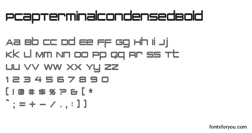 Шрифт PcapTerminalCondensedBold – алфавит, цифры, специальные символы