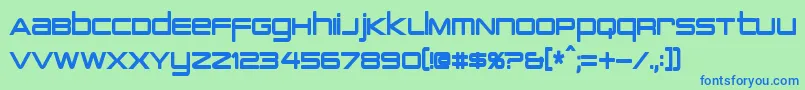 PcapTerminalCondensedBold Font – Blue Fonts on Green Background