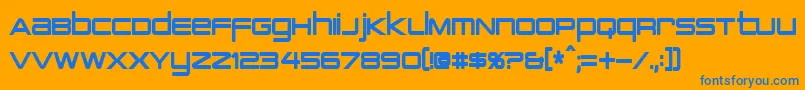 PcapTerminalCondensedBold Font – Blue Fonts on Orange Background