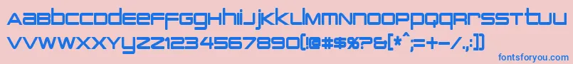 PcapTerminalCondensedBold Font – Blue Fonts on Pink Background