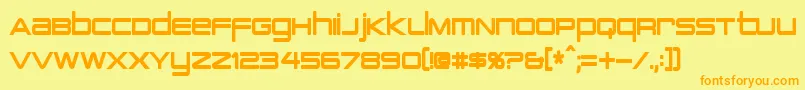 PcapTerminalCondensedBold Font – Orange Fonts on Yellow Background