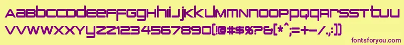 PcapTerminalCondensedBold Font – Purple Fonts on Yellow Background