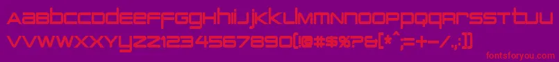 Fonte PcapTerminalCondensedBold – fontes vermelhas em um fundo violeta