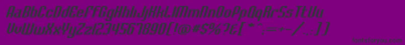 BaccusexpandedItalic-Schriftart – Schwarze Schriften auf violettem Hintergrund