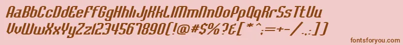 Police BaccusexpandedItalic – polices brunes sur fond rose