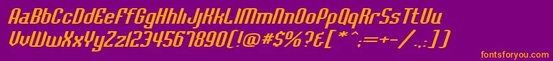 BaccusexpandedItalic Font – Orange Fonts on Purple Background